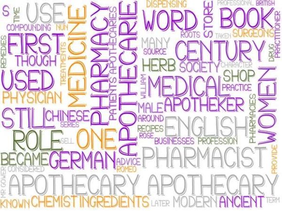 Apothecary Wordcloud Skinny Tumbler