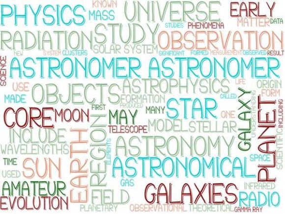 Astronomer Wordcloud Background