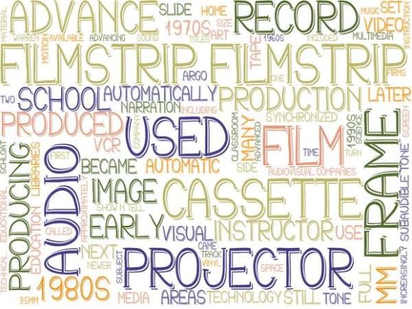 Filmstrip Wordcloud Sticker: Creative Visual Storytelling