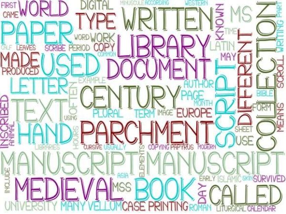 Manuscript Wordcloud Book Cover: A Versatile Design Asset for Creative Professionals