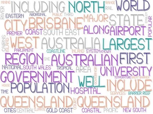 Queensland Wordcloud Tie Dye