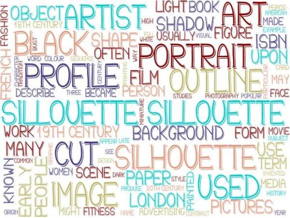 Sillouette Wordcloud Background